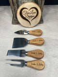 Cheese Knife, Cheese Knife Set, Personalized, Wedding Gift, Housewarming, Engagement, Wedding, Cheese Board Knife Set, One Side Engraved