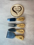 Cheese Knife, Cheese Knife Set, Personalized, Wedding Gift, Housewarming, Engagement, Wedding, Cheese Board Knife Set, One Side Engraved