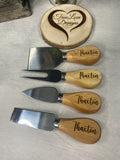 Cheese Knife, Cheese Knife Set, Personalized, Wedding Gift, Housewarming, Engagement, Wedding, Cheese Board Knife Set, One Side Engraved